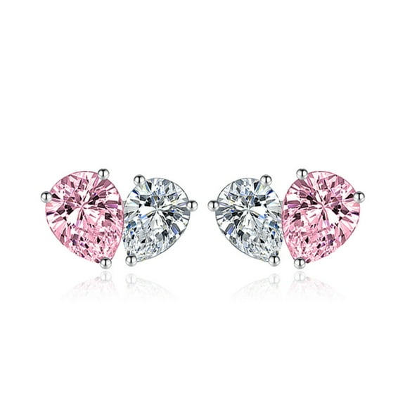Vireellx Diamond Earrings for Women Peach Heart Earrings Jewelry for Her Birthday Christmas Gifts