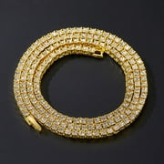 Vireellx Gold Silver Iced Out Diamond Tennis Chain Necklace for Men Women, Rhinestone Tennis Necklaces for Women and Teens, Tennis and Cuban Link Chains 18-30 Inches