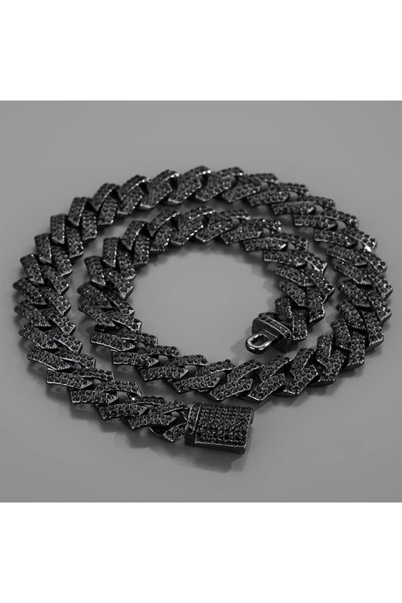 Mens Cuban Link Chain Silver/Gold Plated 16''18''20''22''24'' Necklace Iced Out Thick Chain For Women Bling Diamond Cut Cuban Link Chains For Men Hip Hop Jewelry