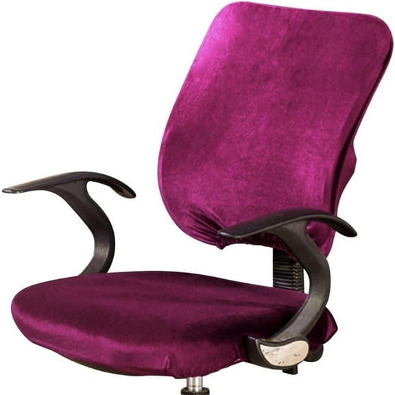 Vireellx Stretch Spandex Velvet Computer Office Chair Covers, Removable Washable Universal Chair Slipcovers for Hotel Home Bar Wedding Party Decor