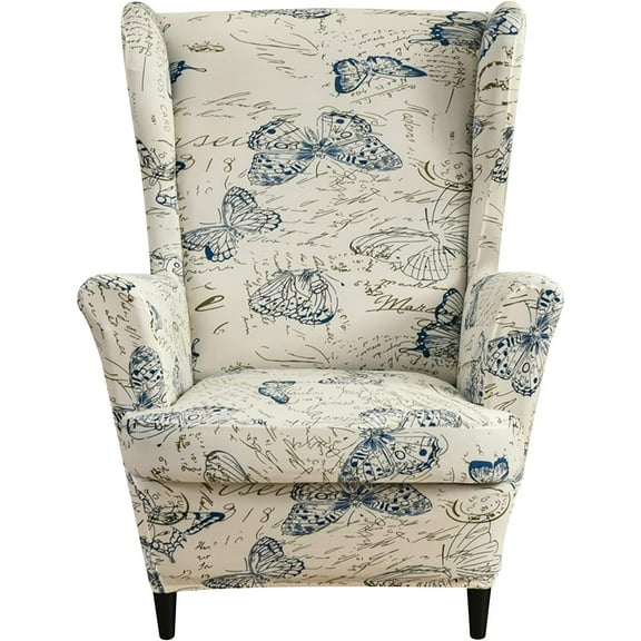Vireellx Wingback Chair Slipcovers, 2-Piece Stretch Spandex Wing Chair Covers, Waterproof Wingback Armchair Sofa Slipcover for Living Room Bedroom