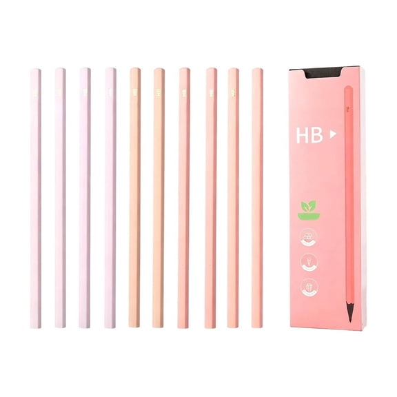 Virelaxpo 10 Pcs Hexagonal Black Wood Pencils, Writing Pencils for Office, Home, and Art Projects, Smooth Graphite Lead for Everyday Use, Note-Taking, and Sketching Supplies