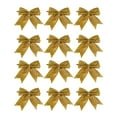 thumbnail image 1 of Virelaxpo 12 Pack Mini Christmas Bow Hanging Ornaments for Tree and Wreath Decoration - 9cm Small Bows for Festive Home Decor and Craft Activities, 1 of 8