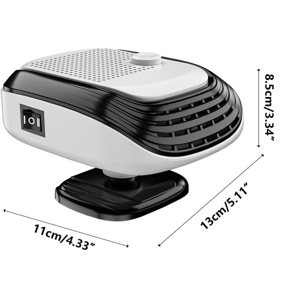 Virelaxpo 12V Portable Car Heater and Defroster with Adjustable Temperature for Fast Windshield Defogging and Interior Warming in Cars and Trucks