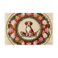 thumbnail image 1 of Virelaxpo 16x24In Christmas Door Mat Embroidery Style Floor Mat Holiday Decor Carpet Entrance Door Household, 1 of 6