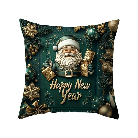 Virelaxpo 17in Single Christmas Pillow Cover - Cotton Decorative Case with Hidden Zipper for Sofa and Bed Festive Decor