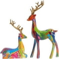 thumbnail image 1 of Virelaxpo 2 Pcs Reindeer Figurines,Black Resin Christmas Statues for Home and Holiday Decorations, 1 of 8
