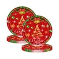 thumbnail image 1 of Virelaxpo 20-Piece Christmas Disposable Tableware Set, Red Paper Plates, Cups, and Napkins with Holiday Designs, for Festive Parties and Family Gatherings, 1 of 6