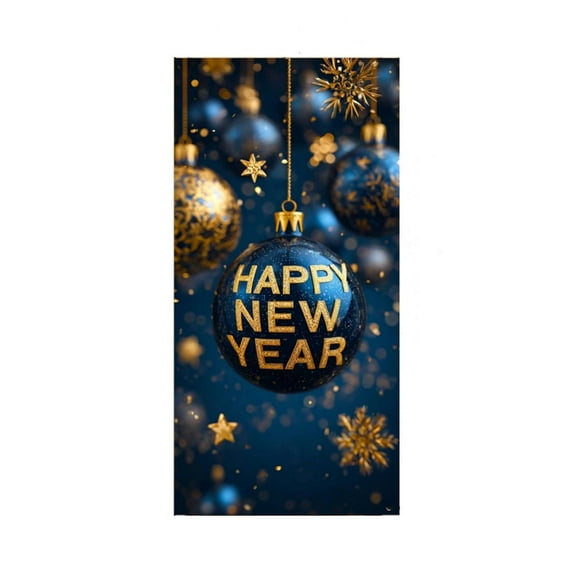 Virelaxpo 2026 New Year Happy Door Banner for Holiday Decoration - Festive Backdrop for Christmas and Celebrations with Fabric