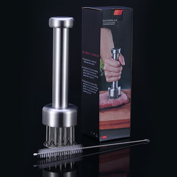 Virelaxpo 21 Needle Meat Tenderizer, Stainless Steel Meat Mallet for Steak and Barbecue, Kitchen Tool for Tender Results