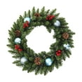 thumbnail image 1 of Virelaxpo 30cm Christmas Wreath with Berry Vines, PVC Artificial Garland for Front Door Decoration, Holiday and Winter Home Festive Decor, 1 of 6