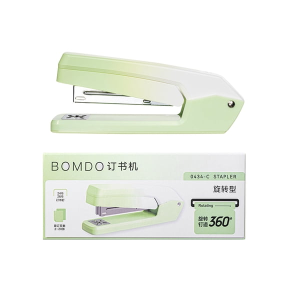 Virelaxpo 360 Degree Rotating Stapler, Large Capacity Saddle Stitcher for Effortless Operation, Plastic Office Tool for Home Document Binding