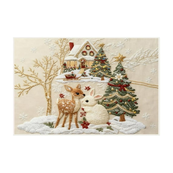 Virelaxpo 3D Embroidery Christmas Doormat 40x60cm with Non-Slip Backing - Absorbent and Dirt-Proof Floor Mat for Entrance,Kitchen,and Holiday Decor