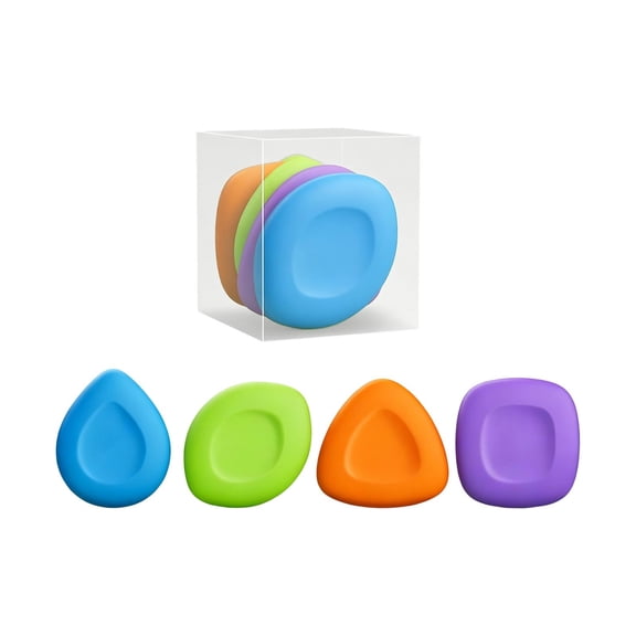 Virelaxpo 4 Count Geometric TPE Erasers Random Shapes for Writing Drawing Exam Correction Office Desk Use