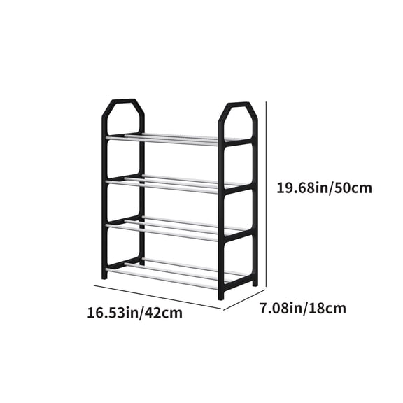 Virelaxpo 4-Tier Shoe Rack Organizer with Metal Shelves for Home Storage, White Finish for Various Room Applications