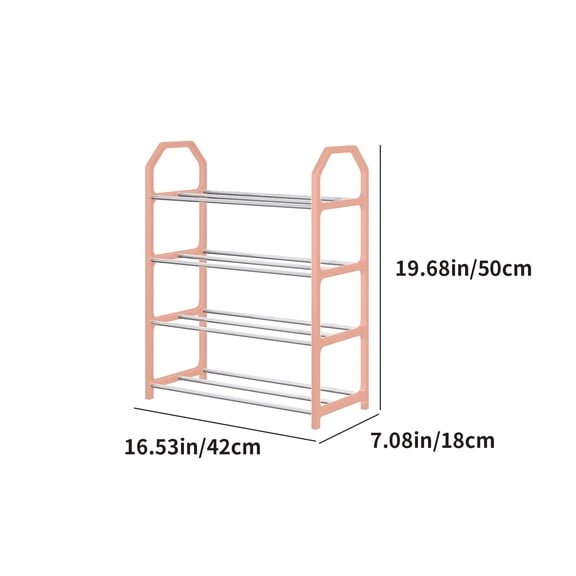 Virelaxpo 4-Tier Shoe Rack Organizer with Metal Shelves for Home Storage, White Finish for Various Room Applications