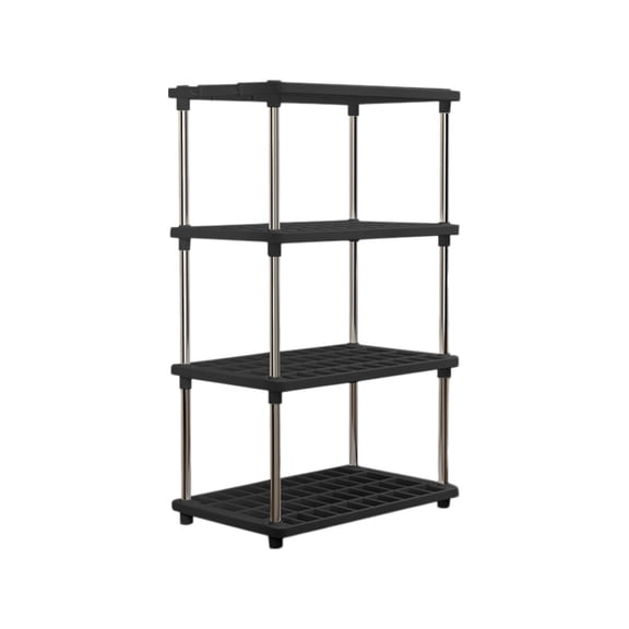 Virelaxpo 4 Tier Storage Shelves Unit, Multi-Purpose Organizer Rack for Home Office Garage and Laundry Room, Durable Shelving