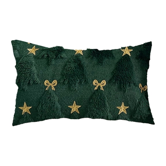 Virelaxpo 45x45cm Christmas Throw Pillow with Tree and Bow Design, Soft Couch Cushion for Living Room, Includes Pillow Insert, HOME Decor