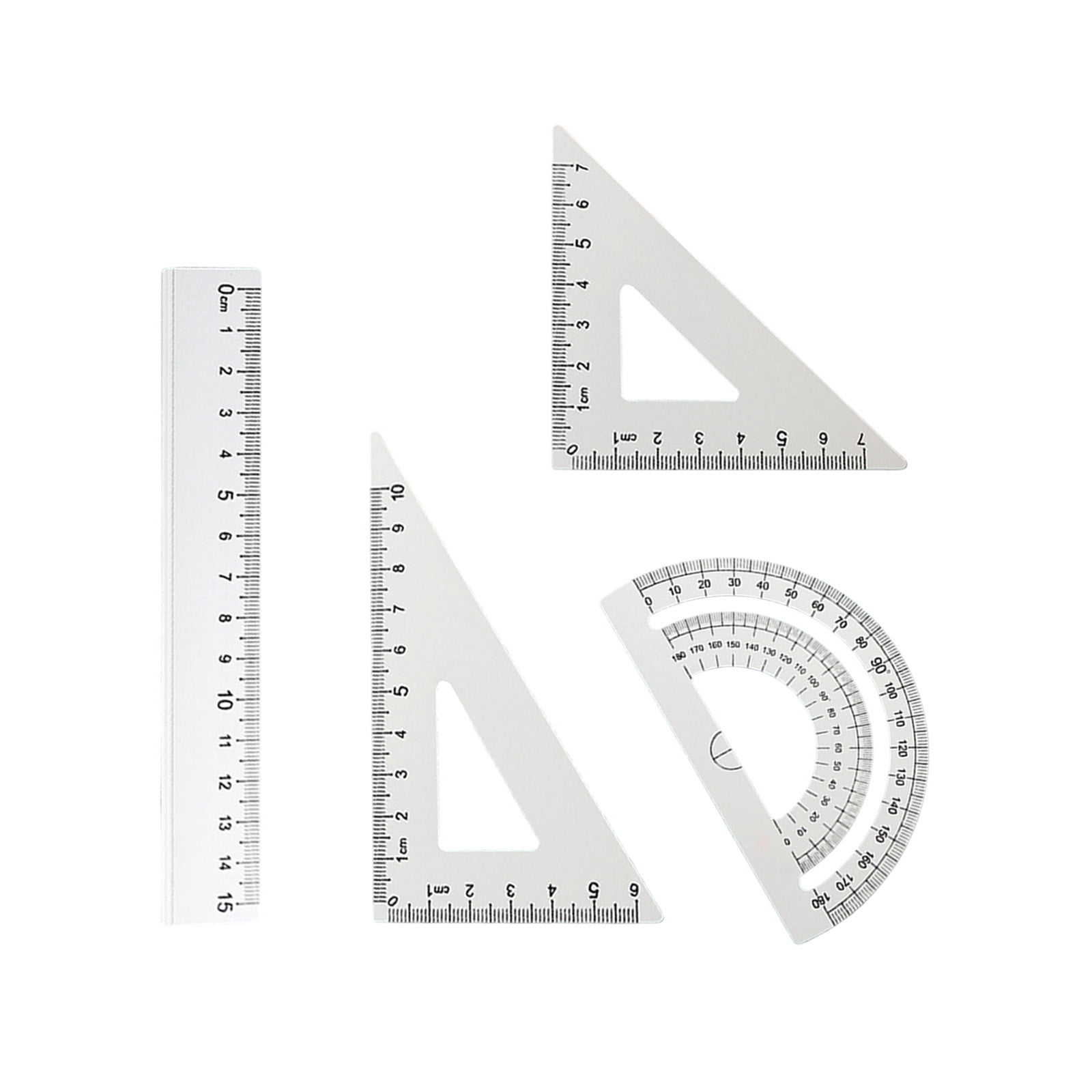 Virelaxpo 4Pcs Metal Geometry Set, Math Drafting Ruler Kit Aluminum ...