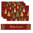 thumbnail image 1 of Virelaxpo 5-Piece Christmas Placemats and Table Runner Set - Festive Dining Decor with Holiday Patterns for Holiday Meals, Easy to Clean Polyester Material, 1 of 6