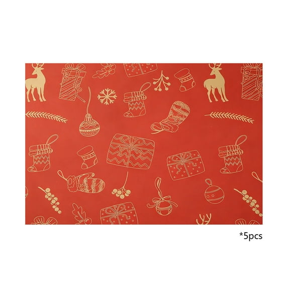 Virelaxpo 5-Sheet Christmas Wrapping Paper Set - Vintage-Style Patterns for Gift Wrapping, Multiple Designs for Holiday Presents, Easy to Use Paper