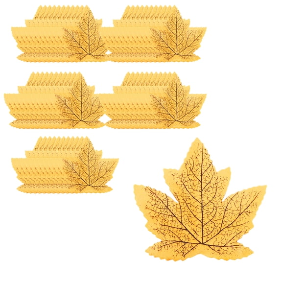 Virelaxpo 50 Fall Maple Leaves Artificial Faux Autumn Leaves for Thanksgiving Halloween Wedding Party Decor 3.9x3.5 Inch Each
