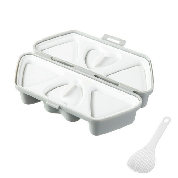 Virelaxpo 6-Cavity Rice Ball Mould Bento Box, Triangular and Heart-Shaped Sushi Maker, Household Lunch Box Tool for Meal Prep