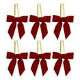 thumbnail image 1 of Virelaxpo 6-Piece Velvet Christmas Bows Set, 8cm Decorative Bows for Christmas Tree and Crafts, Wedding Party and Snack Bag Decoration, Mini Bows with Metal Clip for Easy Attachment, 1 of 8