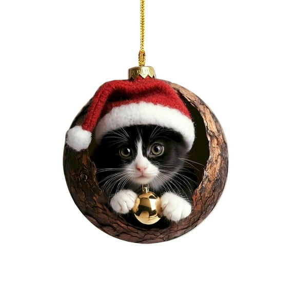 Virelaxpo Acrylic Flat Christmas Ornament with Cute Cute Design Hanging Tree Decoration for HOME Festive Gift Idea