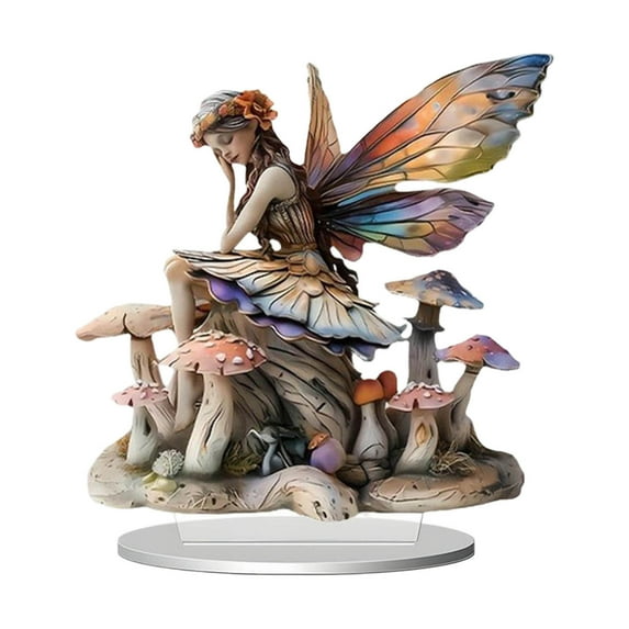 Virelaxpo Acrylic Goddess Figurine Desktop Ornament, 2D Art Decor for Study Living Room Home Decoration