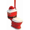 thumbnail image 1 of Virelaxpo Acrylic Toilet Shape with Santa Hat Christmas Ornament for Humorous Bathroom and Tree Decor, 1 of 3