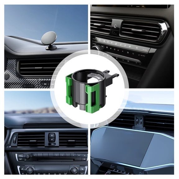 Virelaxpo Adjustable Car Air Vent Cup Holder Expandable for Drinks Phone Mount Multifunctional Vehicle Accessory for Car Use Bracket