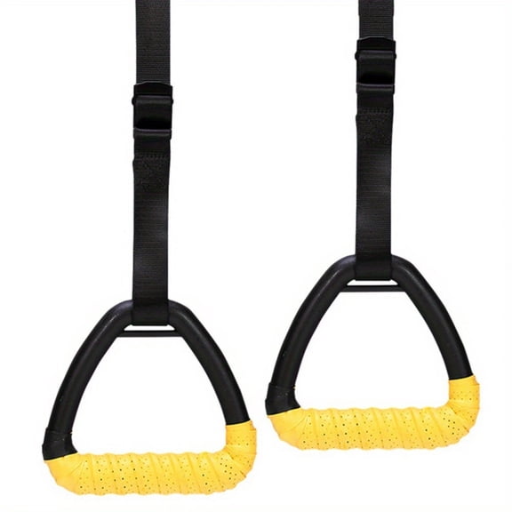 Virelaxpo Adjustable Gymnastic Rings with Nylon Straps Home Gym Equipment for Strength Training Pull Ups Core Workout