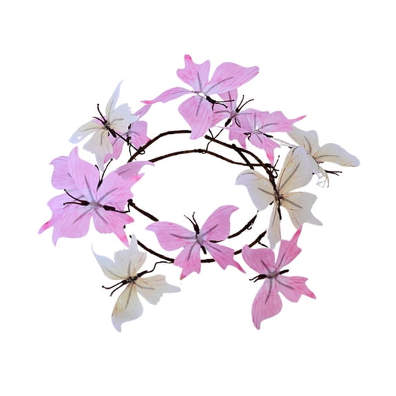 Virelaxpo Artificial Butterfly Garland - Rattan Vine Decor with Lifelike Butterflies for Walls, Balconies, Arches, Spring Party and Home Decoration