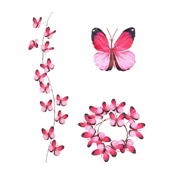 Virelaxpo Artificial Butterfly Vine Garland for Wall and Balcony Decoration, Removable Decorative Rattan for Home and Event Decor