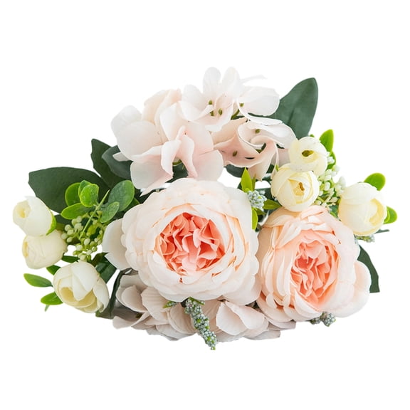 Virelaxpo Artificial Hydrangea Peony Bouquet for Vase Filler Centerpiece, 11.8 Inch Tall Natural Looking, for Living Room Office Wedding Party Decoration Home Accent