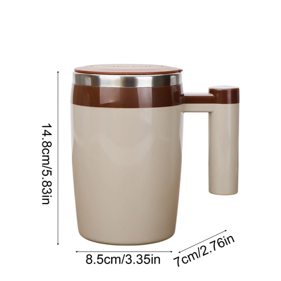 Virelaxpo Automatic Stirring Cup - Electric Mixing Mug with USB Charging, Stainless Steel Interior for Coffee, Protein Shakes and Drinks, One Hand Operation, Fast and Even Mixing