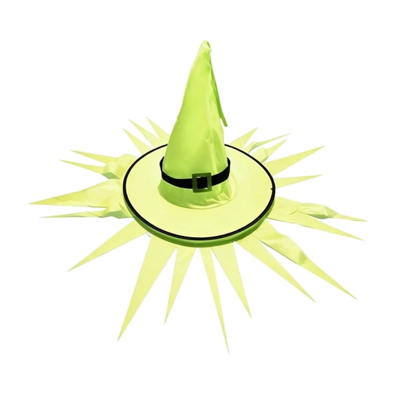Virelaxpo Battery Operated LED Witch Hat Glowing Jagged Ghost Hat For Halloween Yard Tree Porch Party Decoration