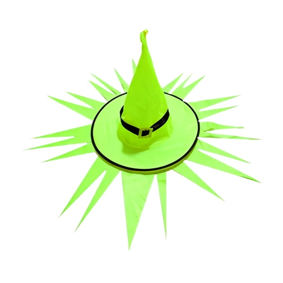 Virelaxpo Battery Operated LED Witch Hat Glowing Jagged Ghost Hat For Halloween Yard Tree Porch Party Decoration