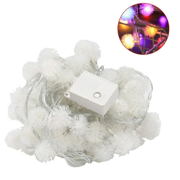 Virelaxpo Battery-Powered LED String Lights with Ball Design, Christmas Decoration for Indoor and Outdoor Use, Warm White Plastic Lights, 300cm Length