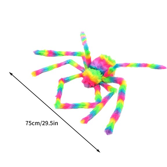 Virelaxpo Bendable Hairy Spider Halloween Prop, Web-Ready Design for Door Tree Window Chair Display