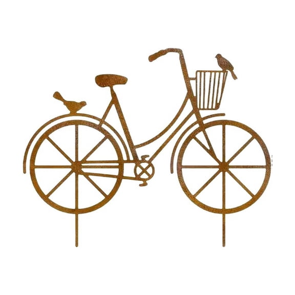 Virelaxpo Bicycle Garden Stake, Rustic Metal Ground Insert for Yard and Patio Decoration, Handcrafted Iron Craft for Outdoor Landscape