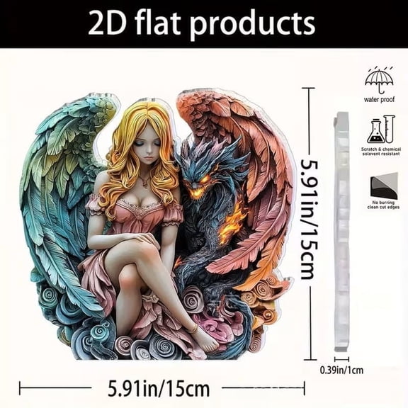 Virelaxpo Bohemian Garden Acrylic Standee,2D Floral Design for Home Decor,Desk Ornament with Light Reflection,Durable and Fade-Resistant