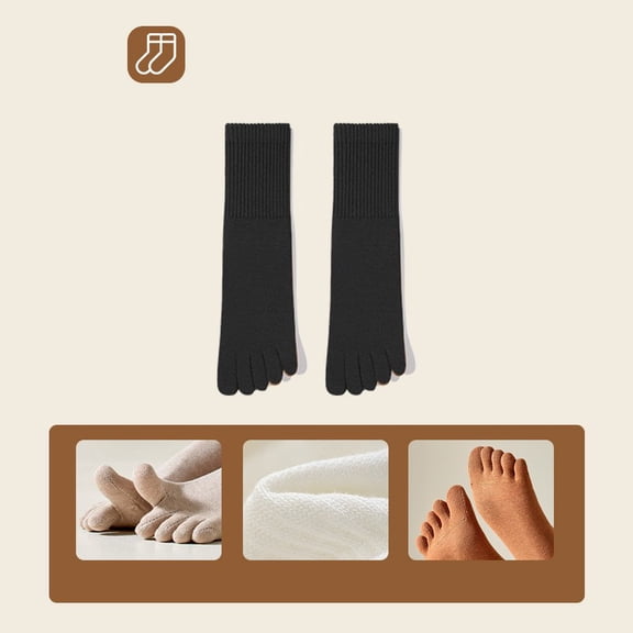 Virelaxpo Breathable Five Toe Socks Cotton Blend Odor Control Seamless Toe Separator for Daily Wear