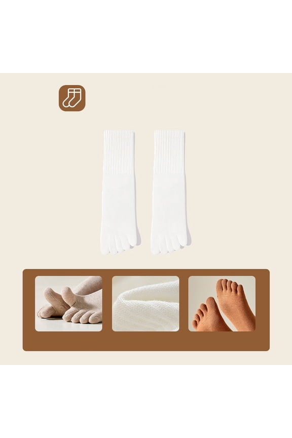Breathable Five Toe Socks Cotton Blend Odor Control Seamless Toe Separator for Daily Wear