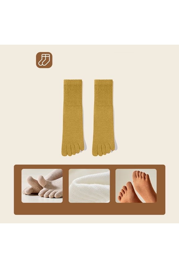 Breathable Five Toe Socks Cotton Blend Odor Control Seamless Toe Separator for Daily Wear