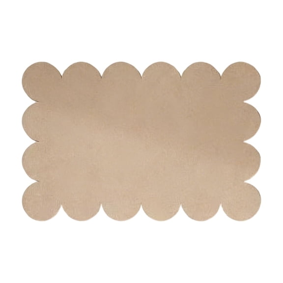 Virelaxpo Bulletin Board Scalloped Border Rectangular Note Board Fabric Peel and Stick No Nails Photo Display for Bedroom Office