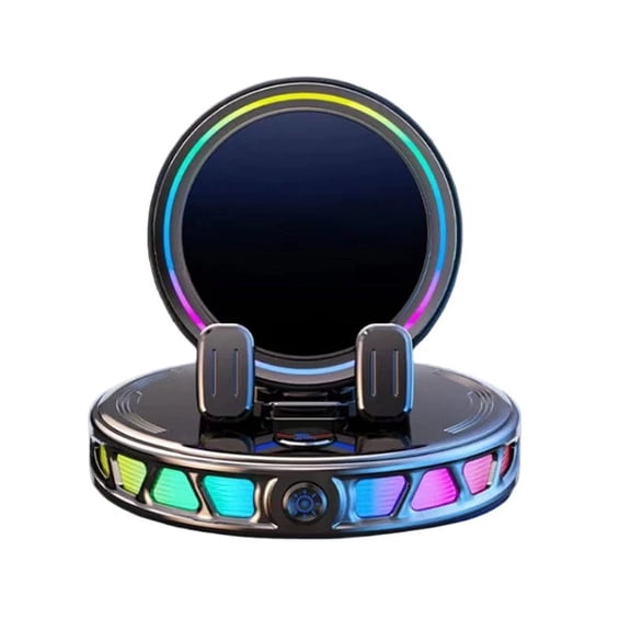 Virelaxpo Car Phone Mount Wireless Charger RGB Ambient Light Dashboard Navigation Hands-Free Holder
