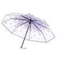 Virelaxpo Cherry Blossoms Umbrella for Women Romantic Windproof Wedding Decoration Umbrella, Clear Dome Semi-Automatic Sunny Umbrella