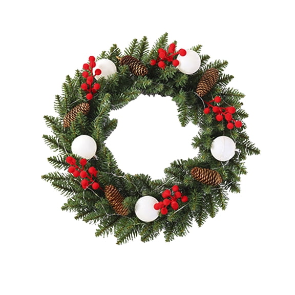 Virelaxpo Christmas Berry Vines Wreath, Artificial PVC Hanging Garland for Front Door Decor, Home Festival Party Decoration with Simulated Berries
